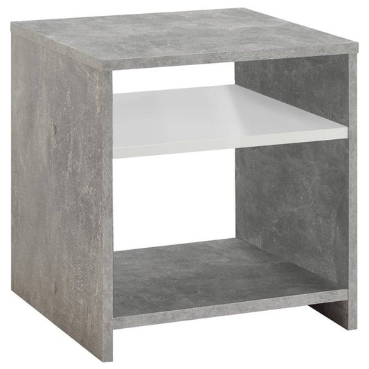FMD Coffee table with shelf, concrete gray and white