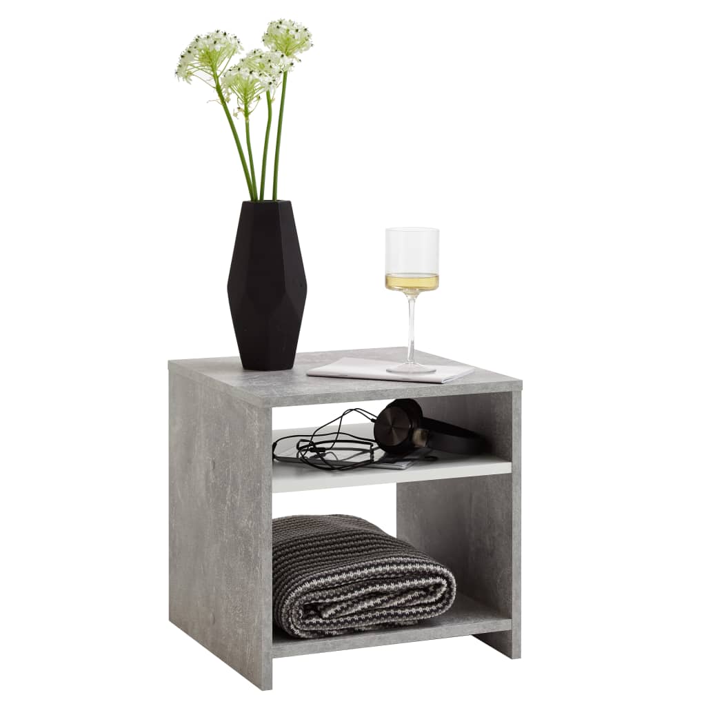 FMD Coffee table with shelf, concrete gray and white