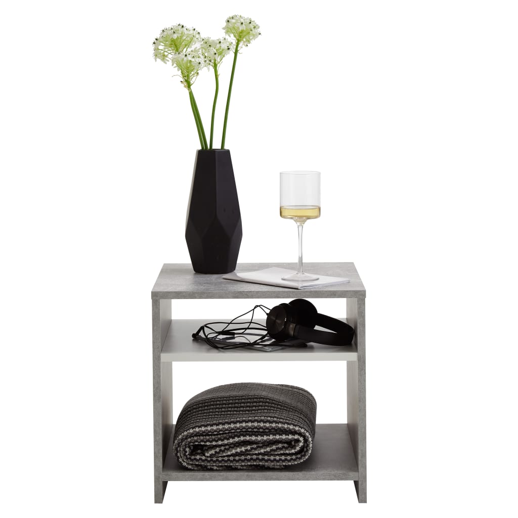 FMD Coffee table with shelf, concrete gray and white