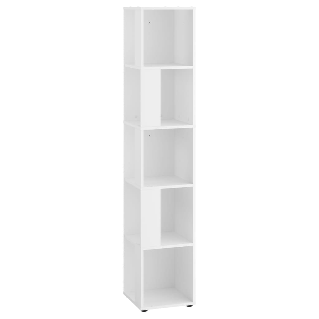 FMD Corner shelf with 10 side compartments, white