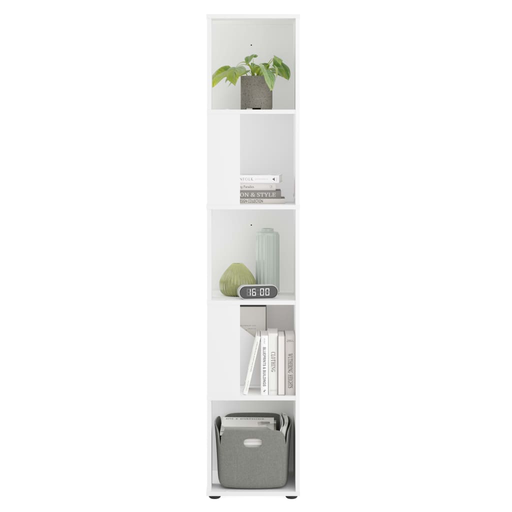 FMD Corner shelf with 10 side compartments, white