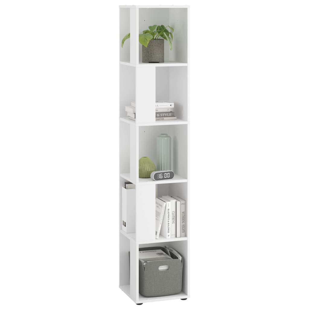 FMD Corner shelf with 10 side compartments, white