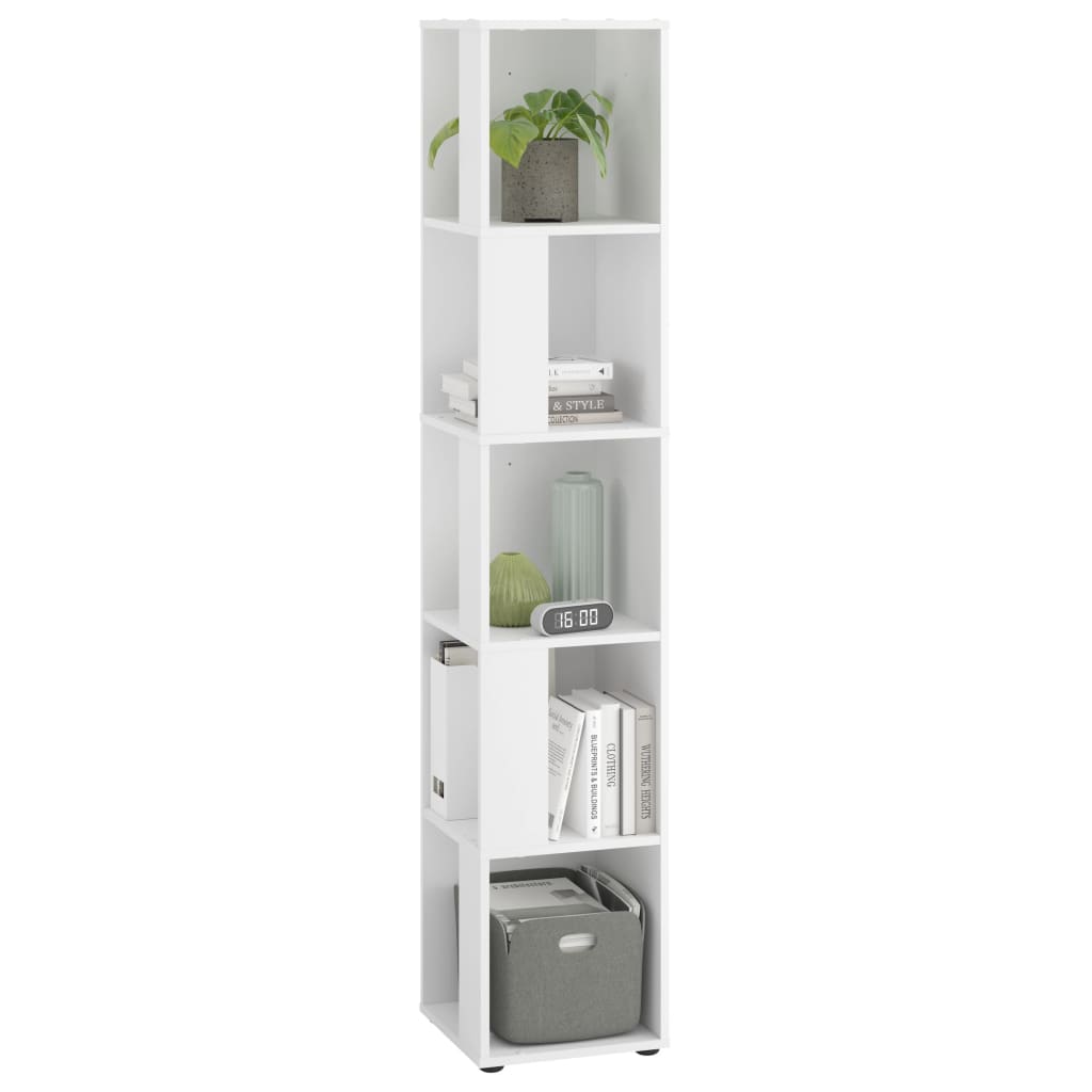 FMD Corner shelf with 10 side compartments, white