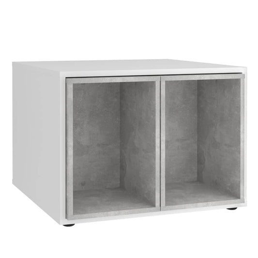 FMD Coffee table with 2 side tables, white and concrete, 67.5x67.5x50 cm