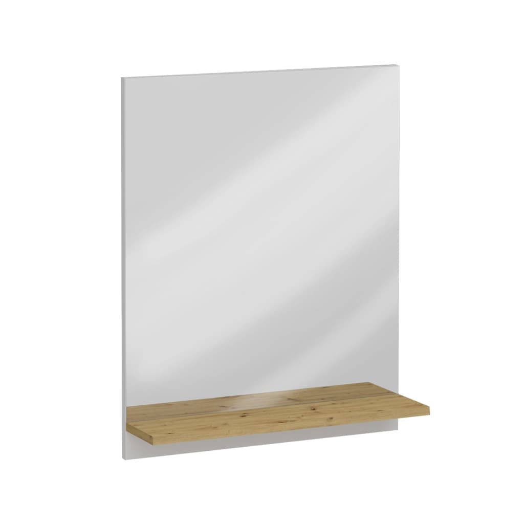 FMD Mirror with shelf mounted on the wall, oak, 54.5x13.5x67.5 cm
