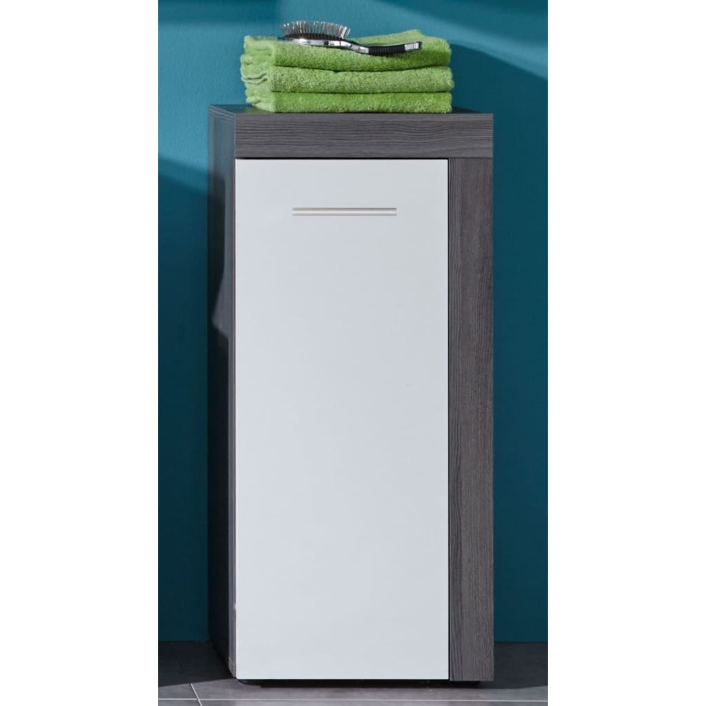 Trendteam White and Smoky Silver "Miami" Floor Storage Cabinet