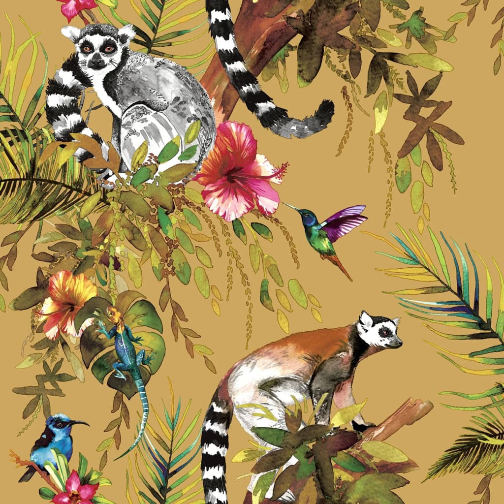 DUTCH WALLCOVERINGS "Lemur" wallpaper, ocher
