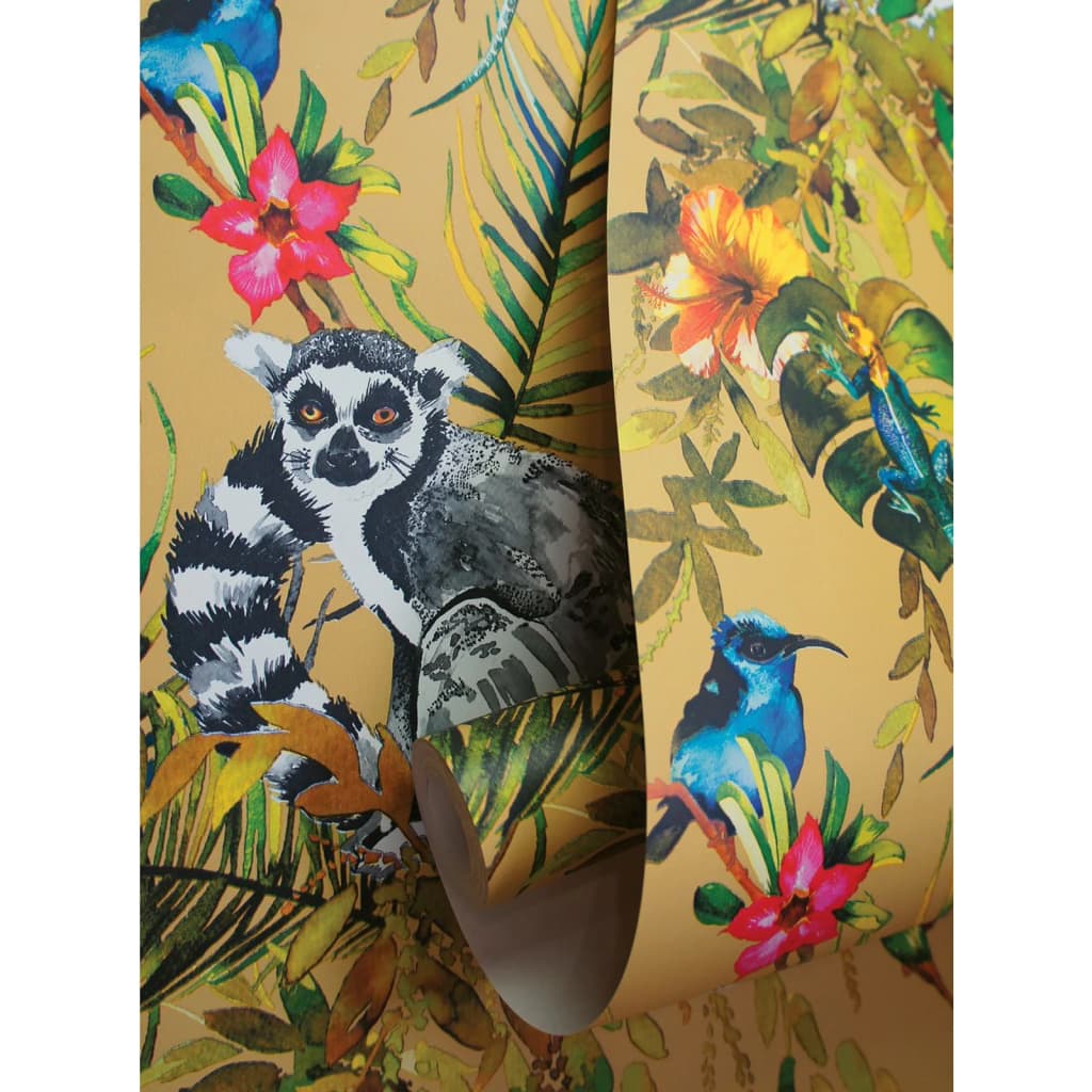 DUTCH WALLCOVERINGS "Lemur" wallpaper, ocher