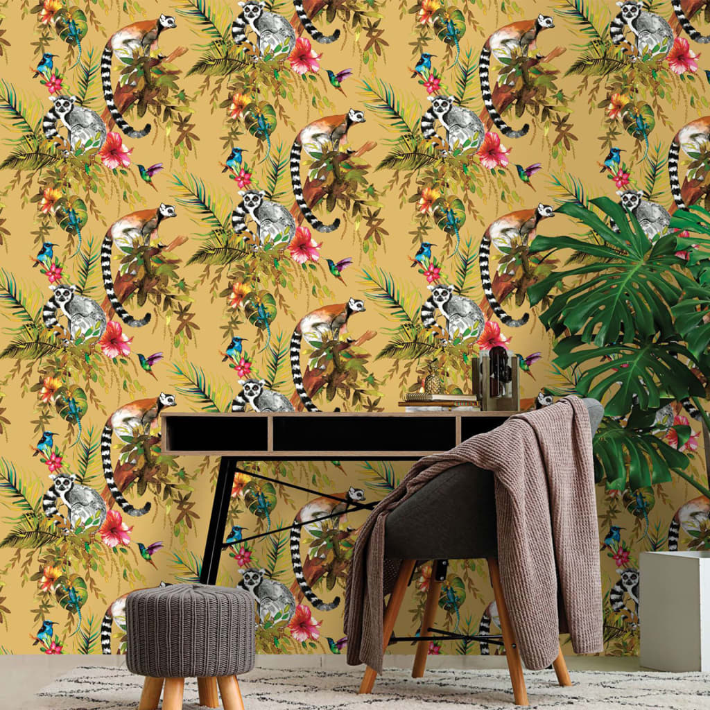 DUTCH WALLCOVERINGS "Lemur" wallpaper, ocher