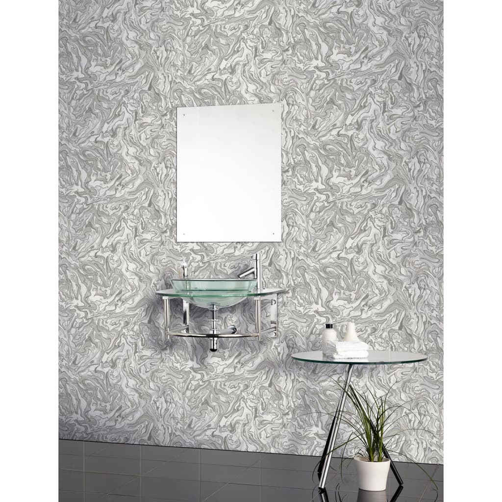 DUTCH WALLCOVERINGS Wallpaper "Liquid Marble", gray
