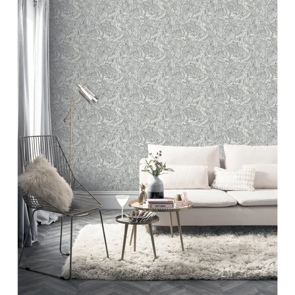 DUTCH WALLCOVERINGS Wallpaper "Liquid Marble", gray