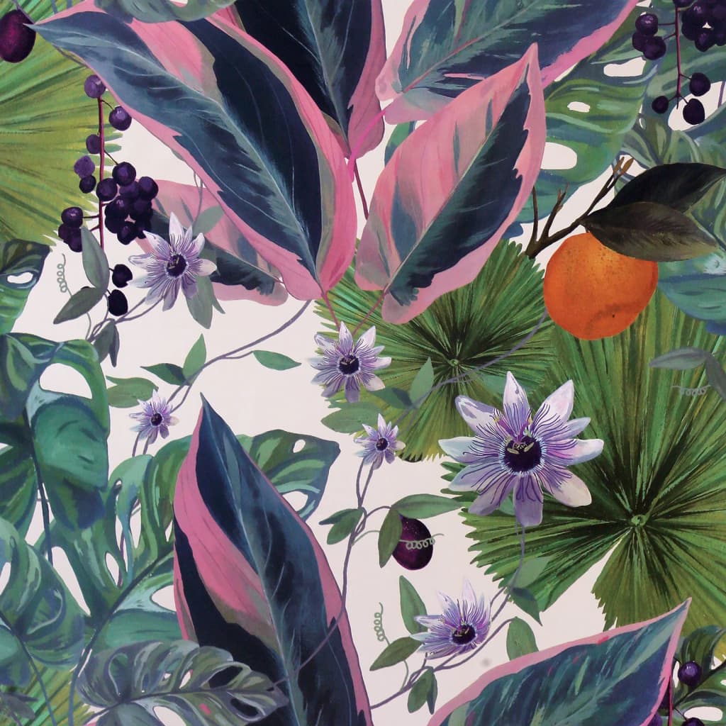 DUTCH WALLCOVERINGS Wallpaper "Passion Flower", white and green