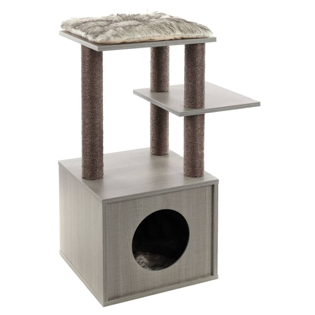 FLAMINGO Scratching set for cats Elias, grey, 57x40x84 cm