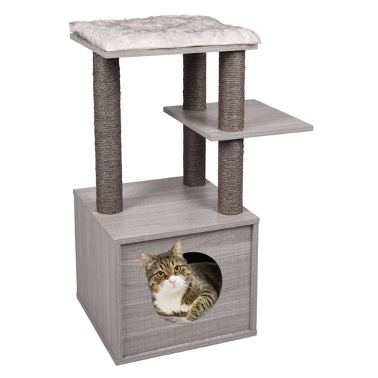 FLAMINGO Scratching set for cats Elias, grey, 57x40x84 cm