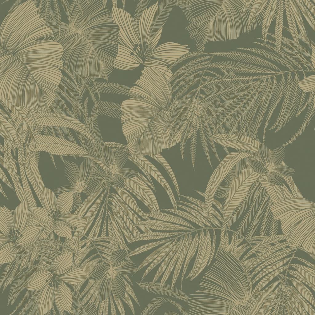 DUTCH WALLCOVERINGS Tapet „Joelle”, verde și auriu