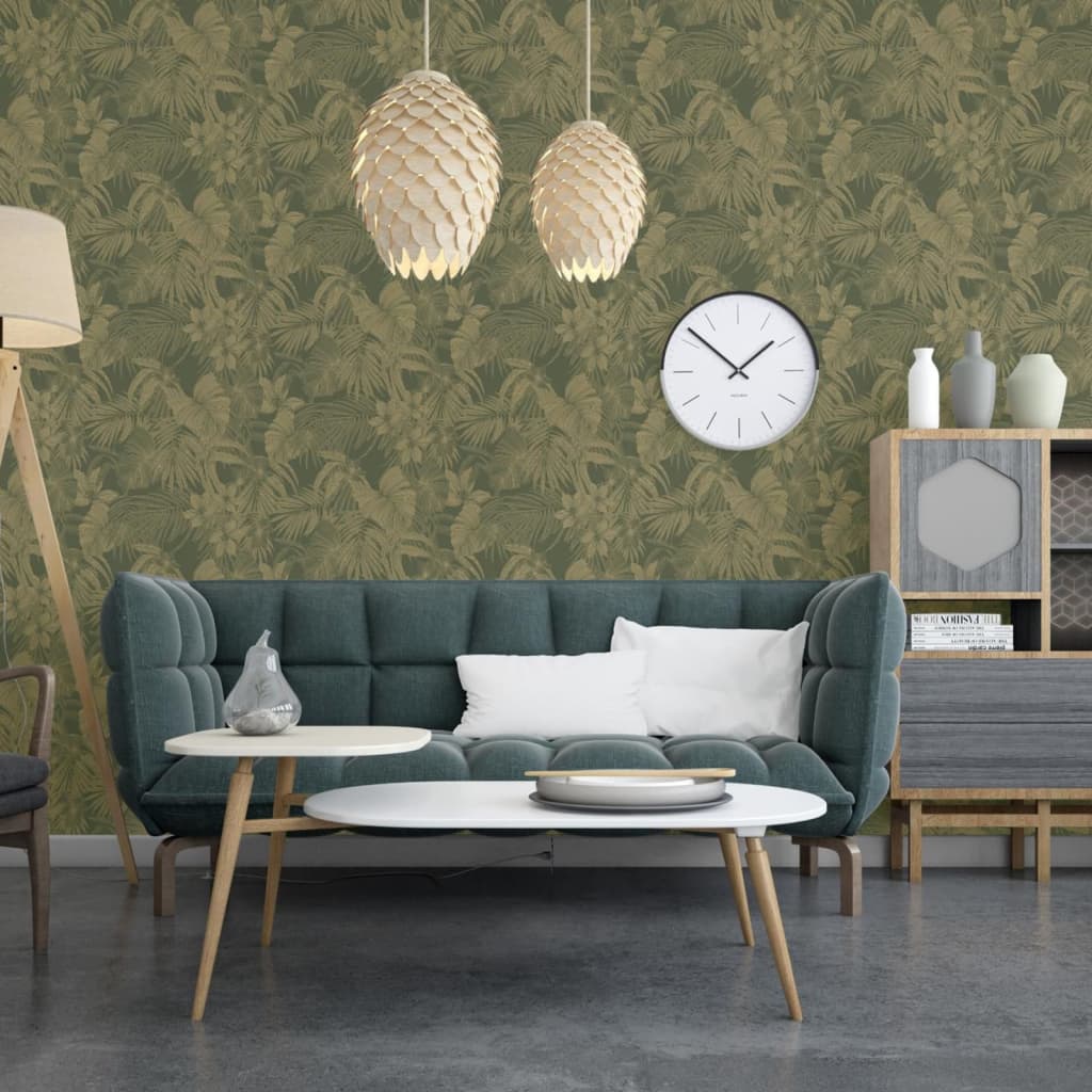 DUTCH WALLCOVERINGS Tapet „Joelle”, verde și auriu