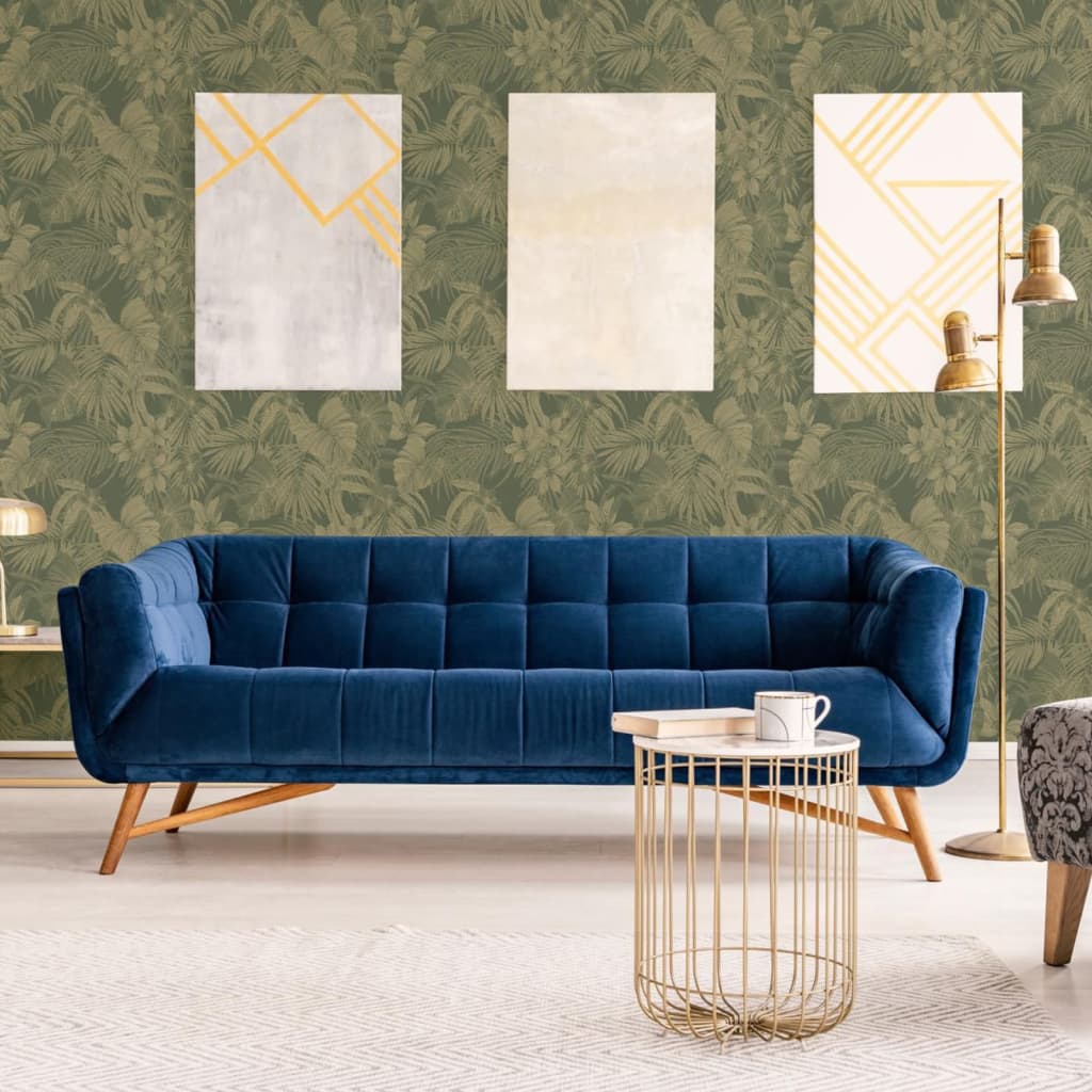 DUTCH WALLCOVERINGS Tapet „Joelle”, verde și auriu