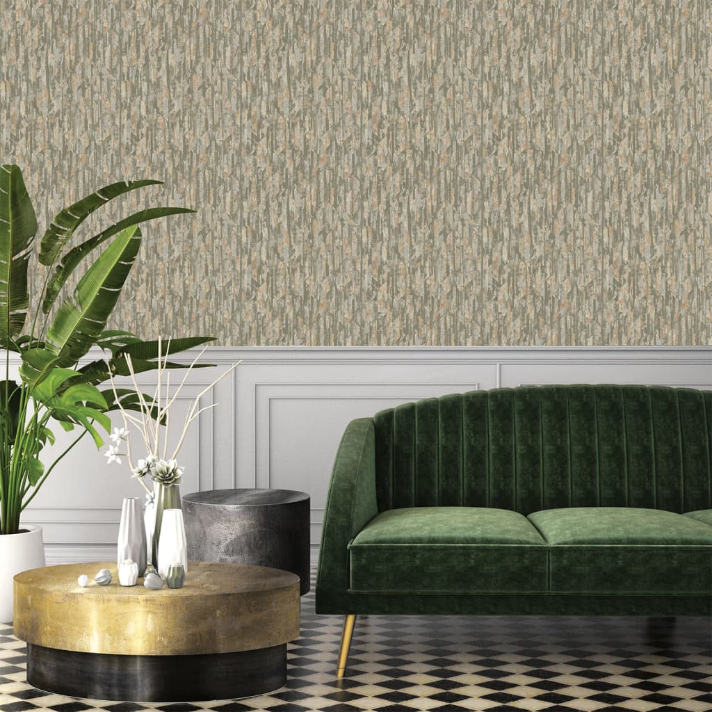 DUTCH WALLCOVERINGS Tapet „Phoenix”, verde și bej