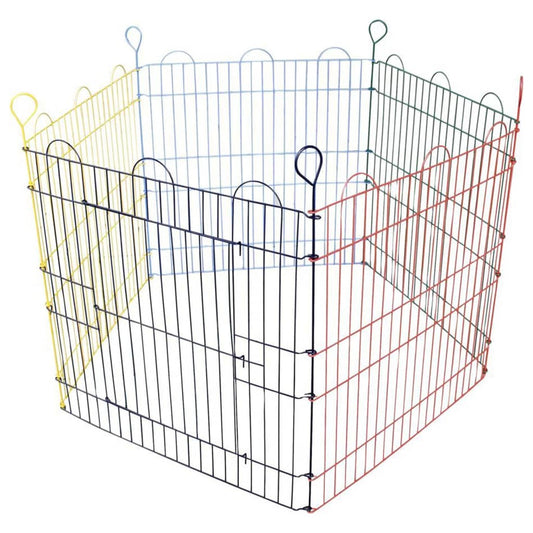 FLAMINGO Rabbit playpen "Pentagon" 5 pieces, multicolored, 90x60 cm