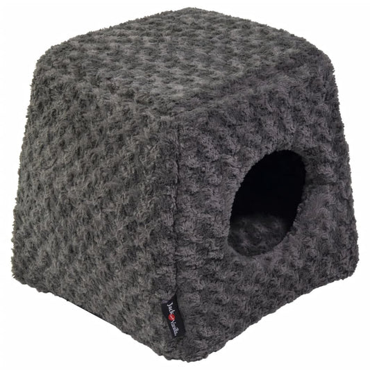 Jack and Vanilla Pet bed Softy S rosette gray 40x40x39 cm