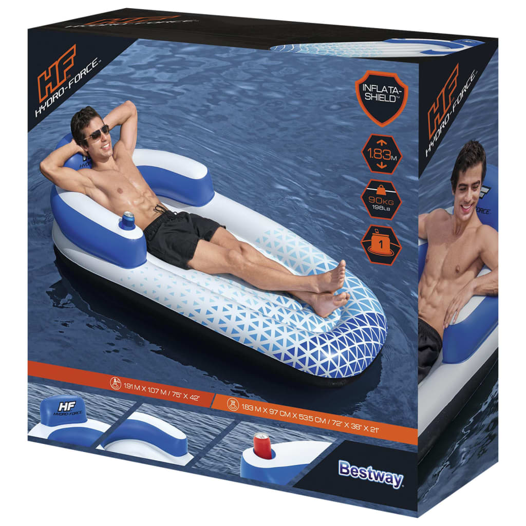 Bestway Floating Sun Lounger Hydro-Force, blue, 183x97 cm