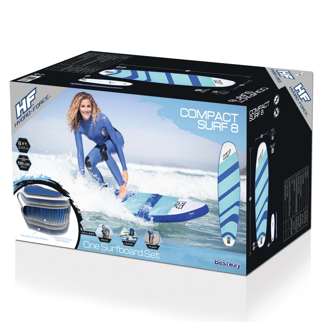 Bestway Hydro-Force Inflatable Surfboard, 243 x 57 x 7 cm