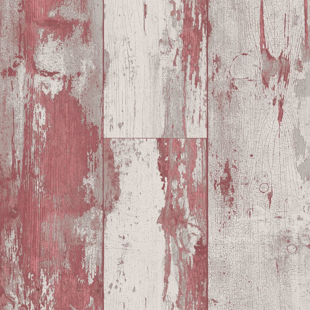DUTCH WALLCOVERINGS Wallpaper Wood with wooden pattern, red and beige