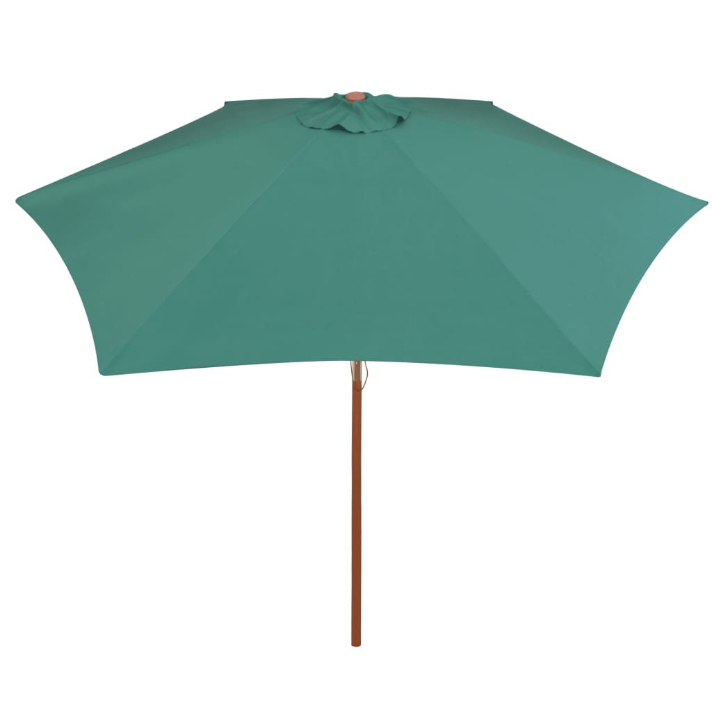 Umbrelă de soare cu stâlp de lemn 270 x 270 cm, verde
