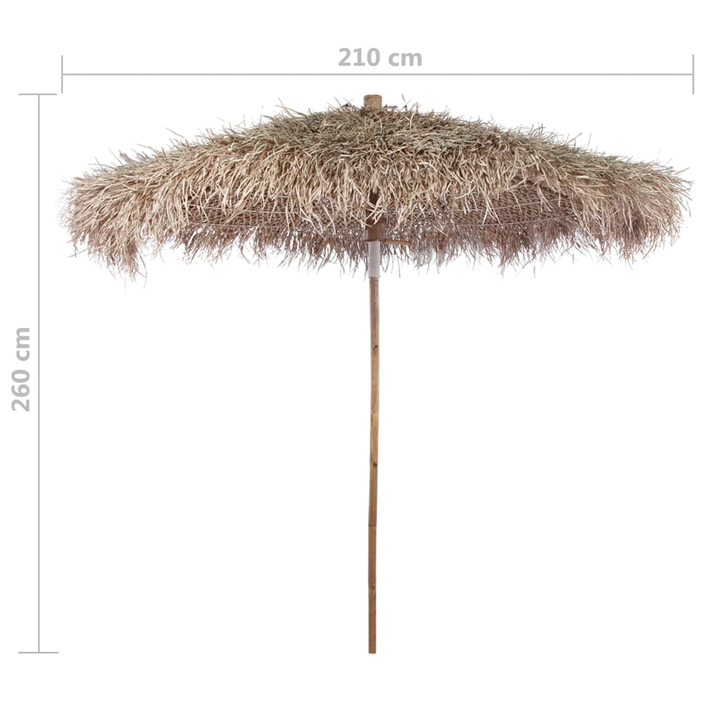 Umbrelă din bambus cu umbrar din frunze de bananier, 210 cm