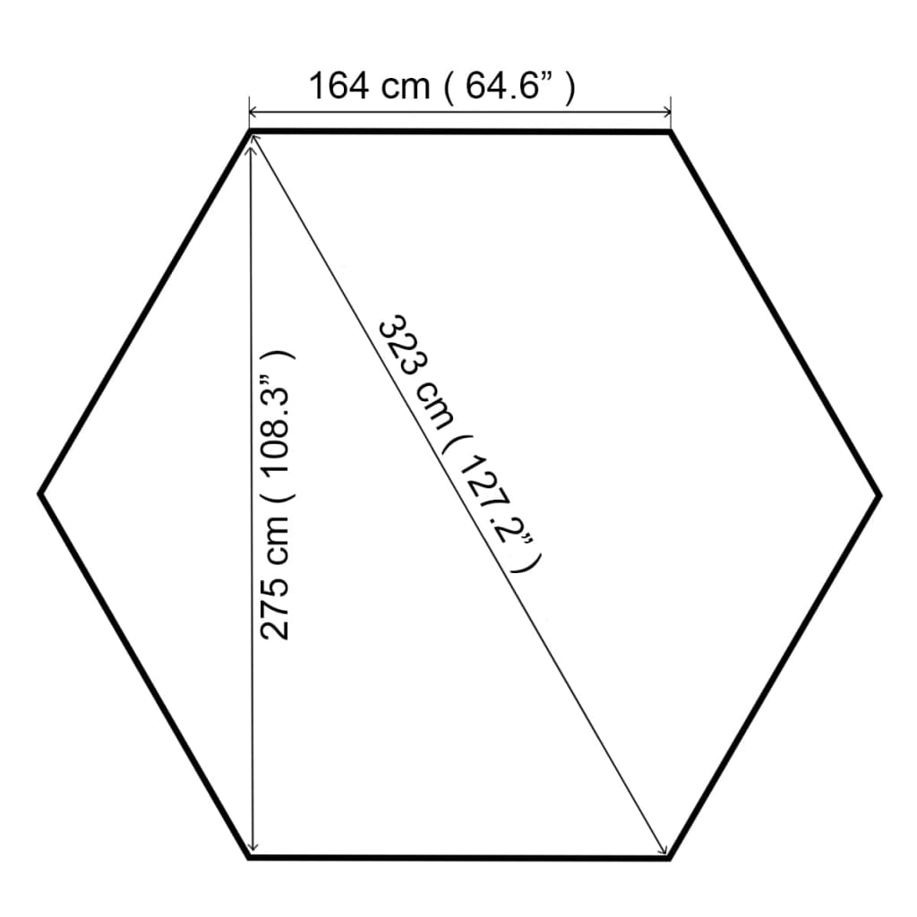 Pavilion marchiză de grădină, cort, hexagonal, 323x265 cm, bej