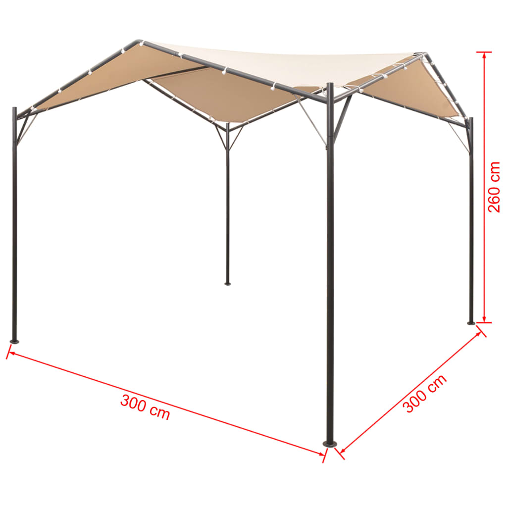 Foișor pavilion, cort, baldachin, 3x3 m oțel, bej