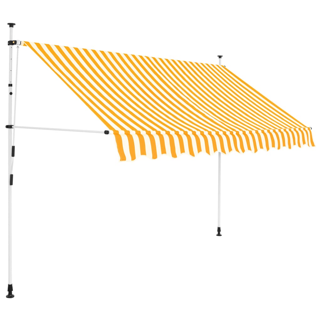 Copertină retractabilă manual, portocaliu și alb, 300 cm, dungi