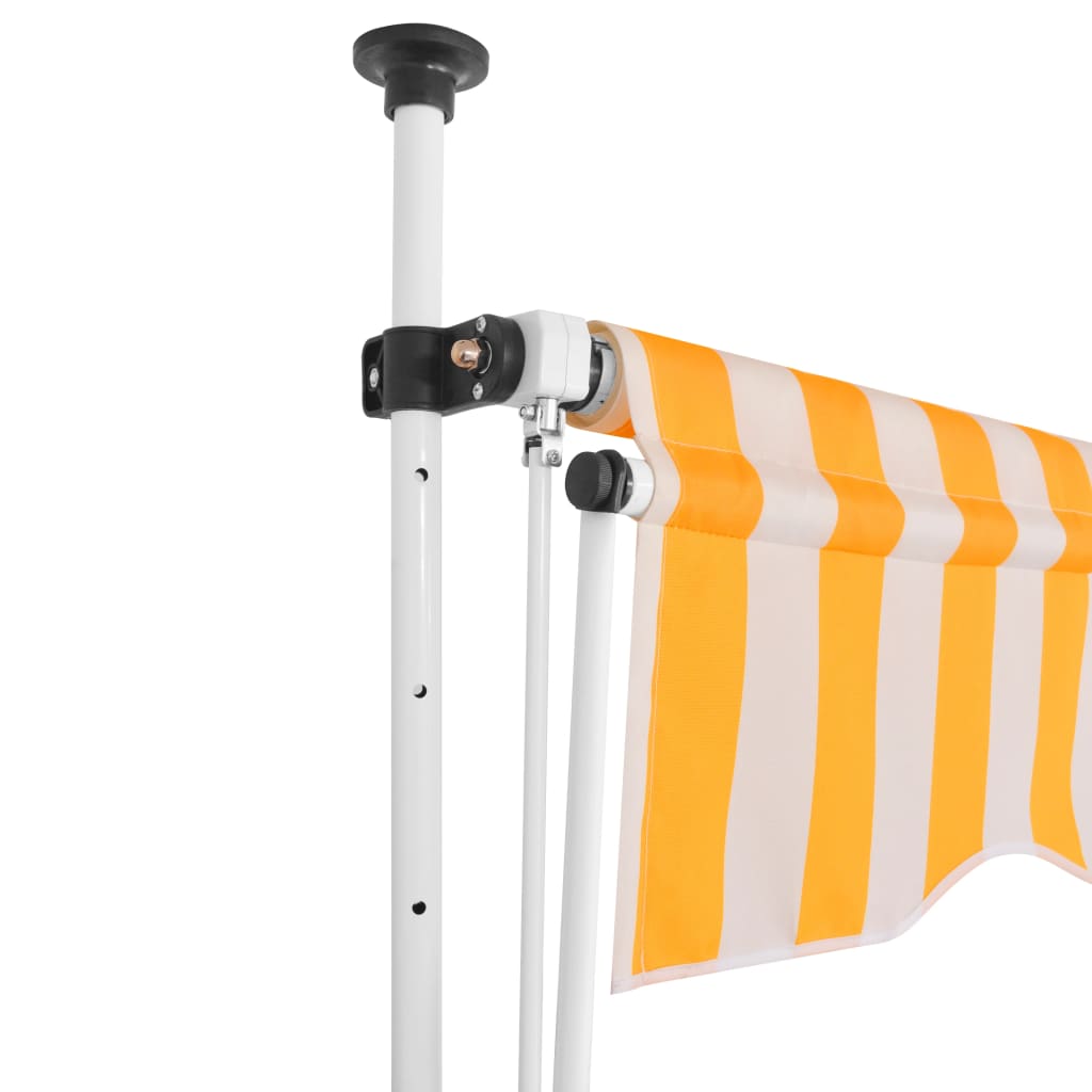 Copertină retractabilă manual, portocaliu și alb, 300 cm, dungi