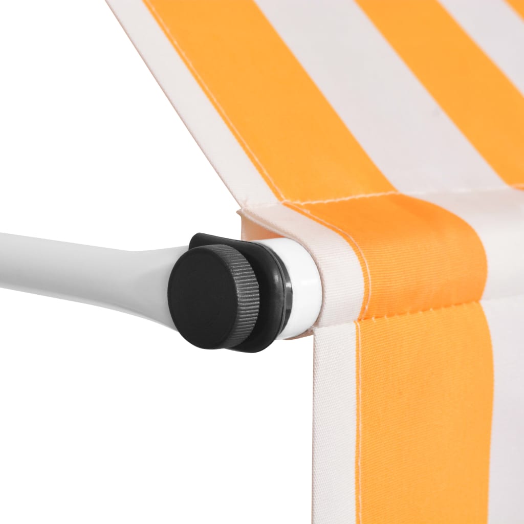 Copertină retractabilă manual, portocaliu și alb, 300 cm, dungi
