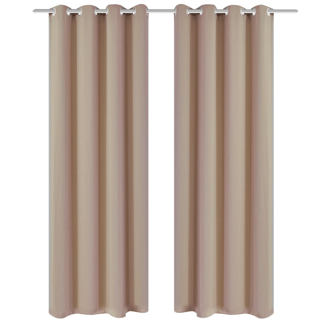 Blackout curtains with metal eyelets, 2 pcs, 135 x 175 cm, cream