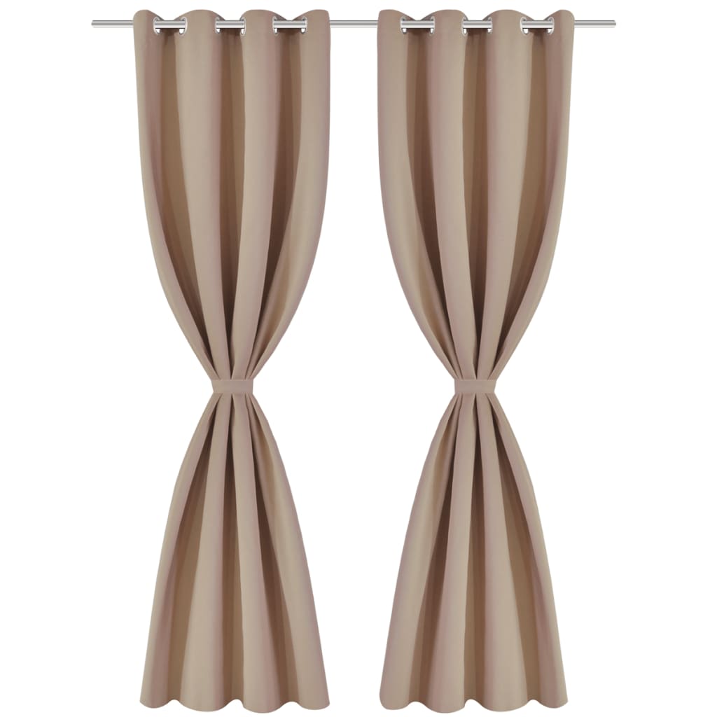 Blackout curtains with metal eyelets, 2 pcs, 135 x 175 cm, cream