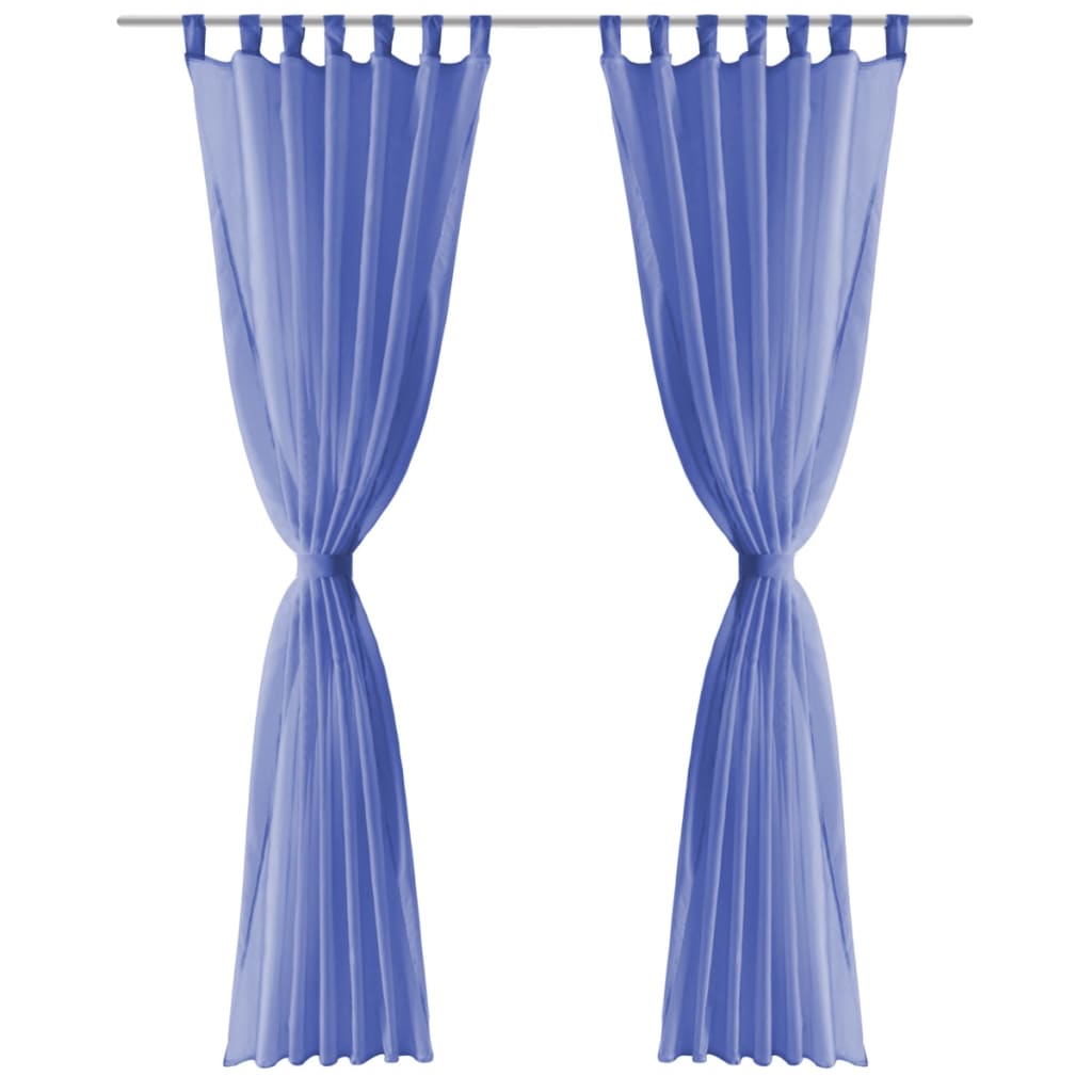 Veil curtains, 2 pcs., 140 x 225 cm, royal blue