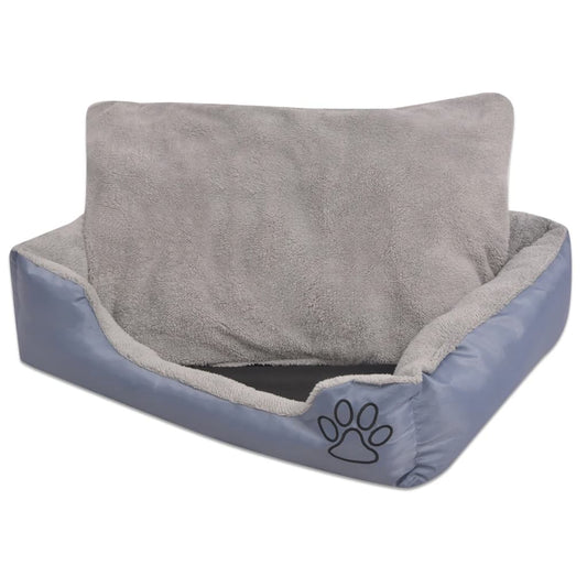 Dog bed with padded cushion, gray, size S