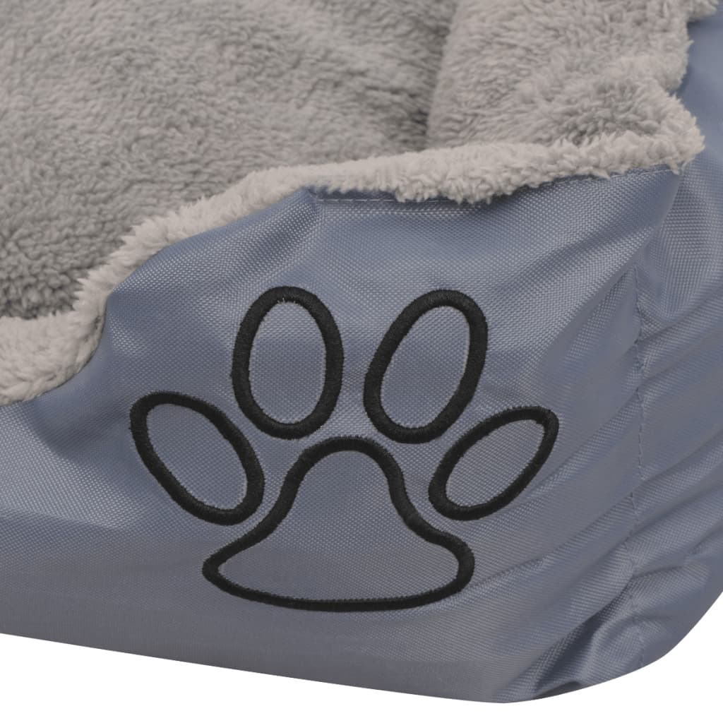 Dog bed with padded cushion, gray, size S