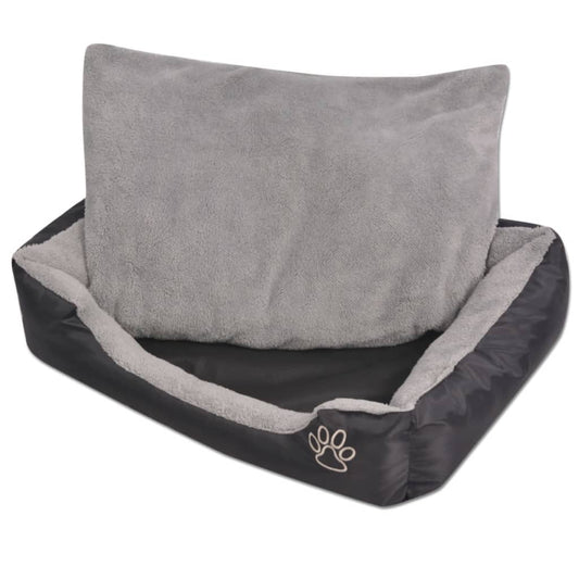 Dog bed with padded cushion, black, size XXL