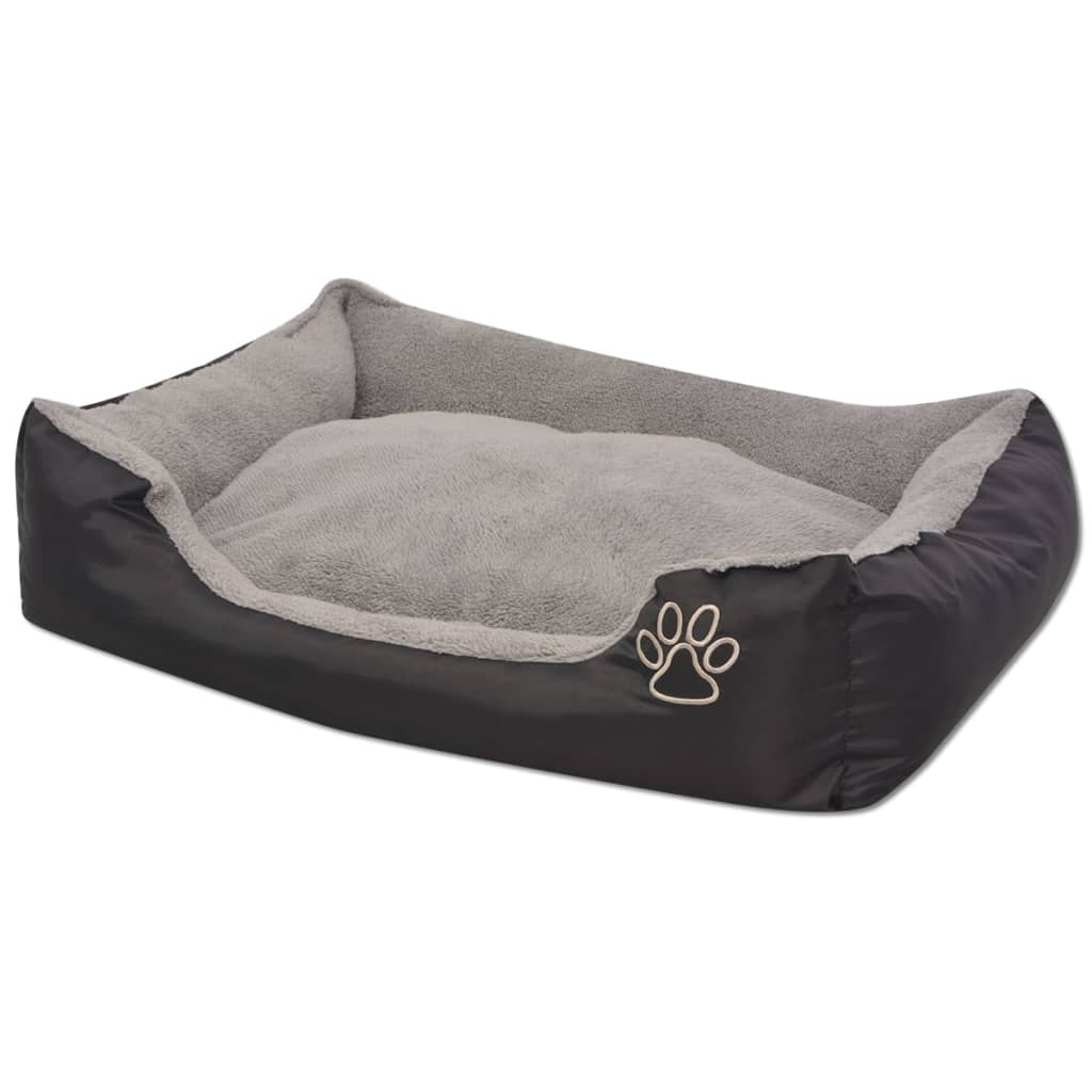 Dog bed with padded cushion, black, size XXL