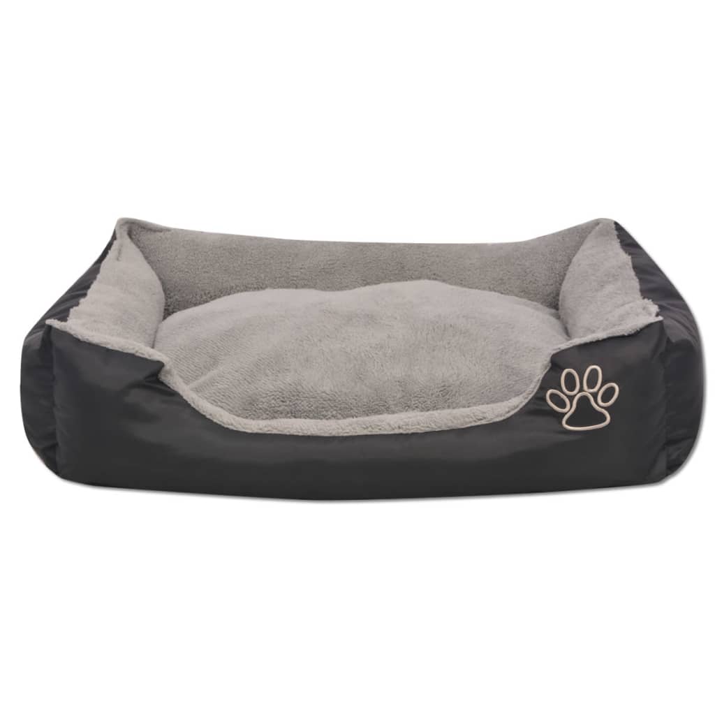 Dog bed with padded cushion, black, size XXL