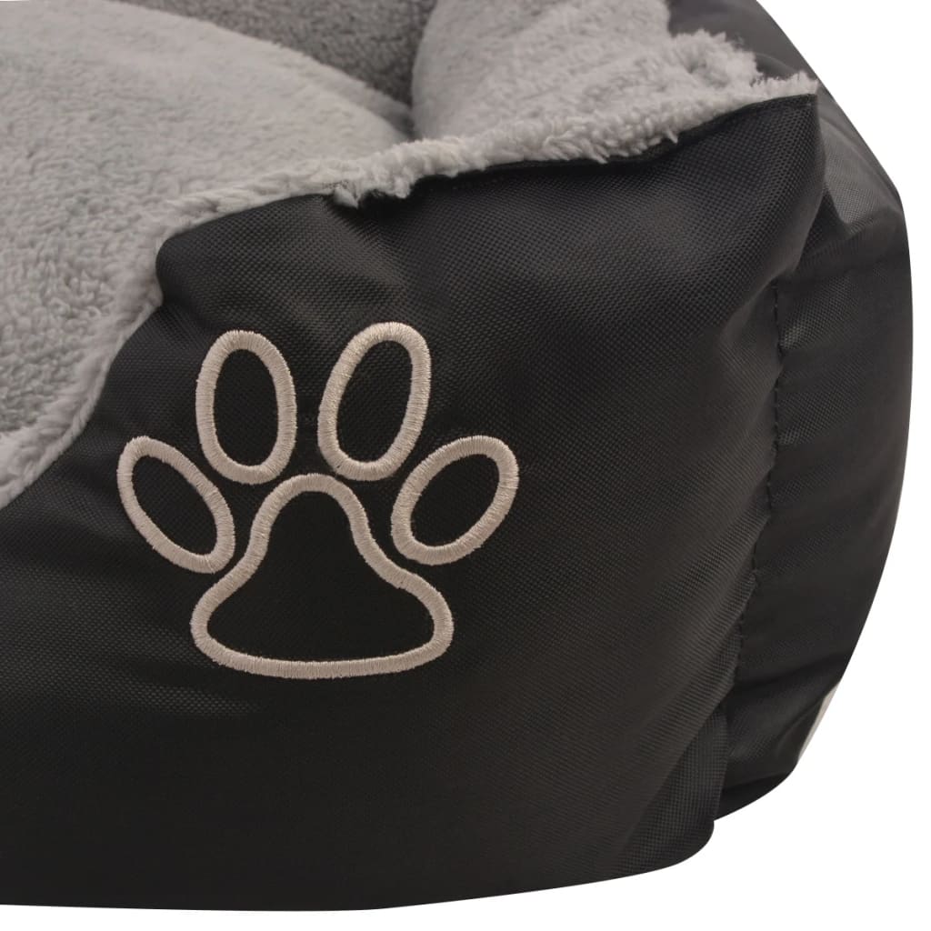 Dog bed with padded cushion, black, size XXL