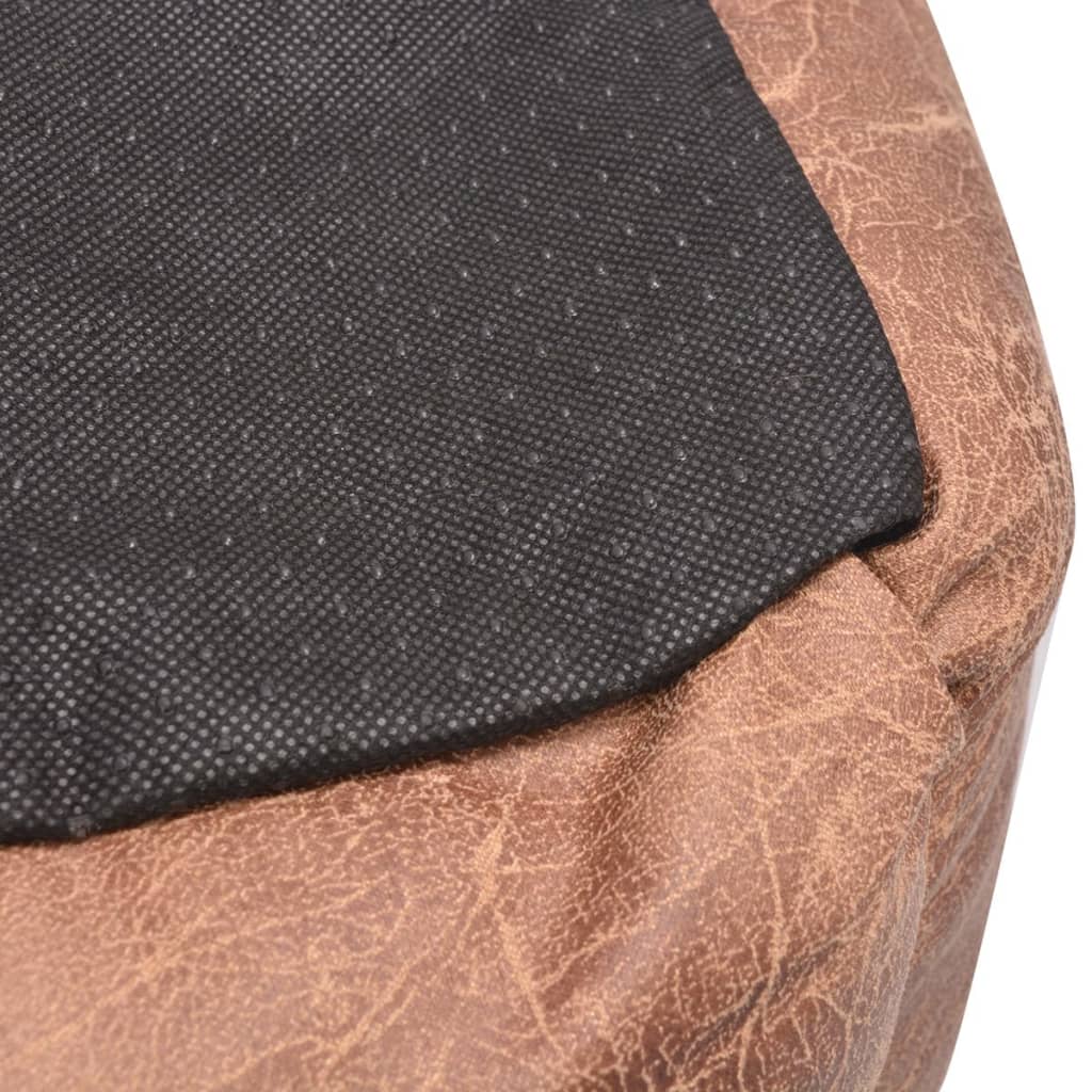 Dog bed with cushion, beige, size M, eco-friendly PU leather