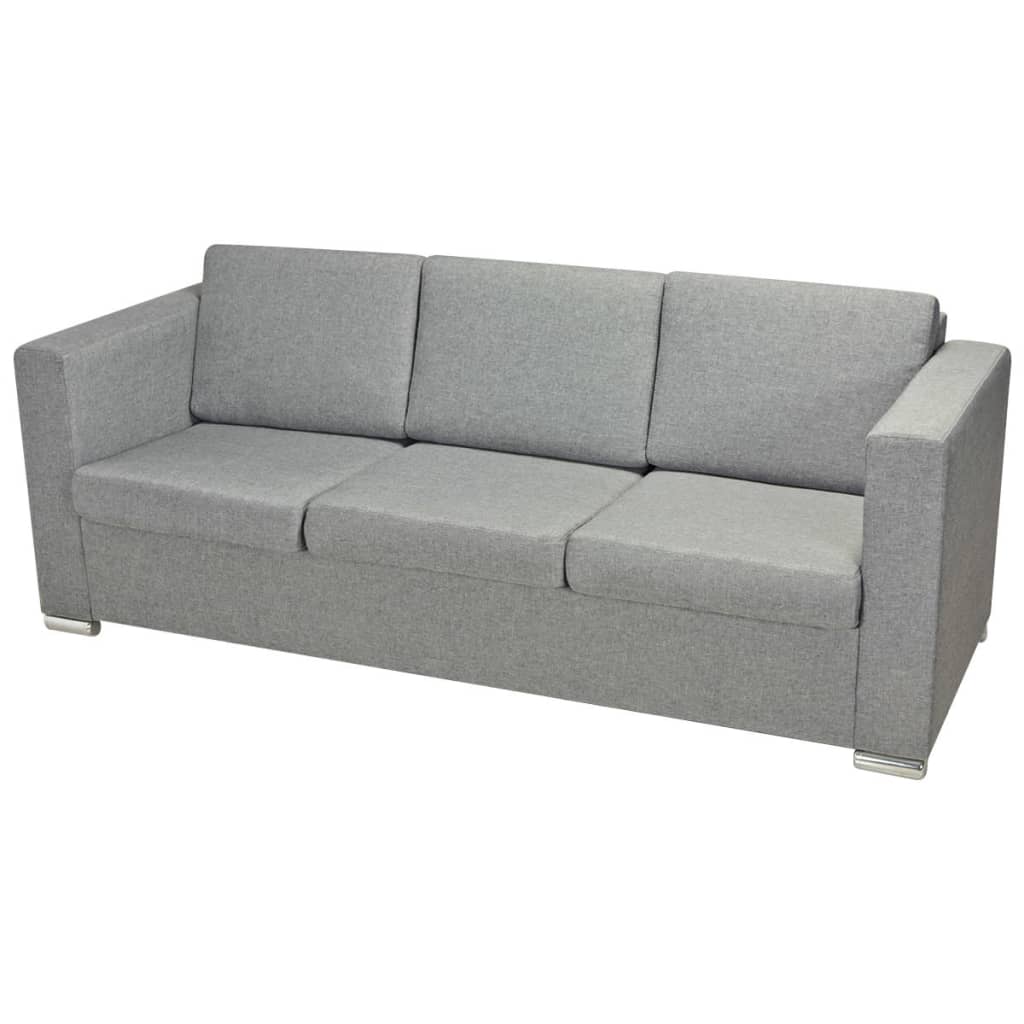 Textile sofa for 3 people, Light grey