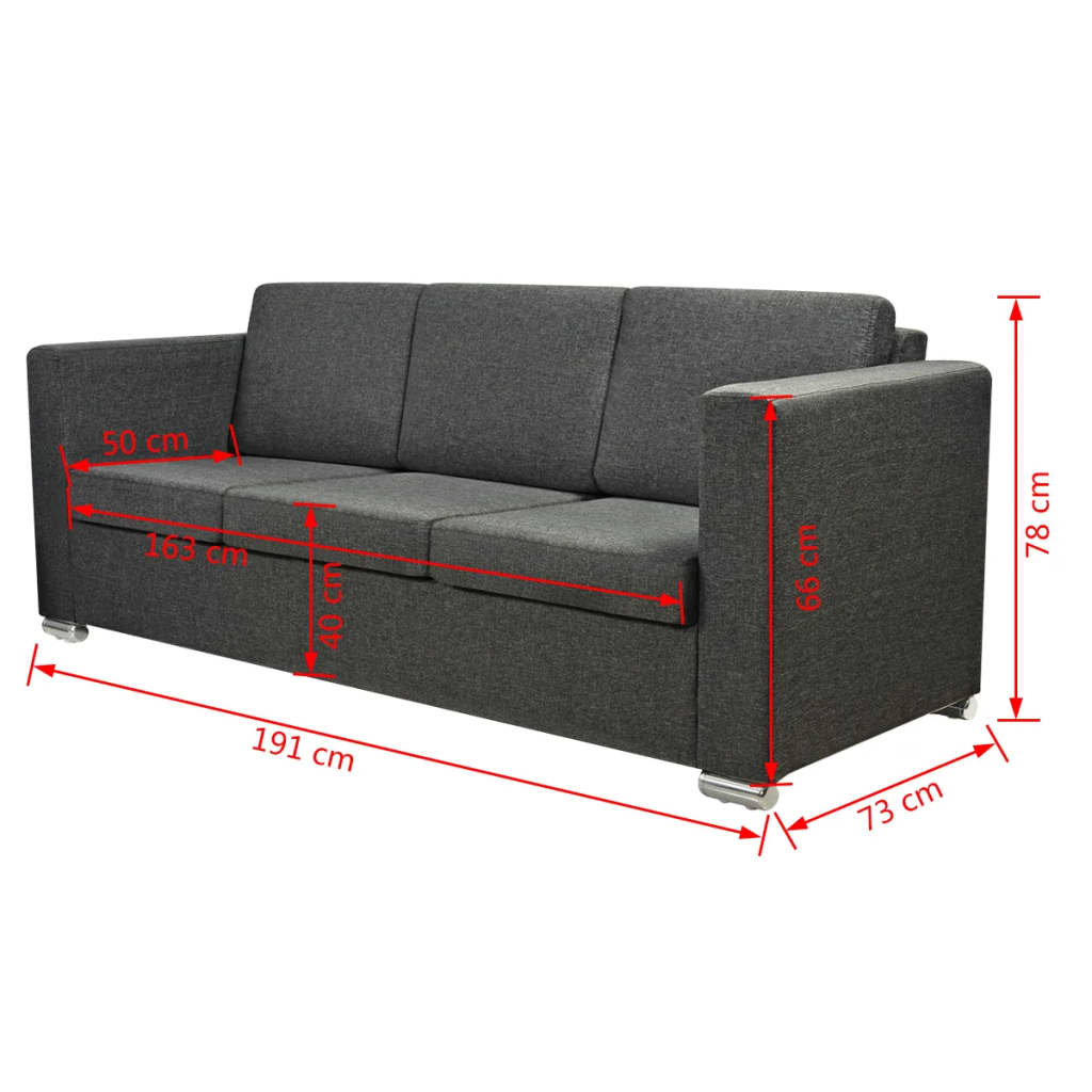 Sofa for 3 people Dark grey