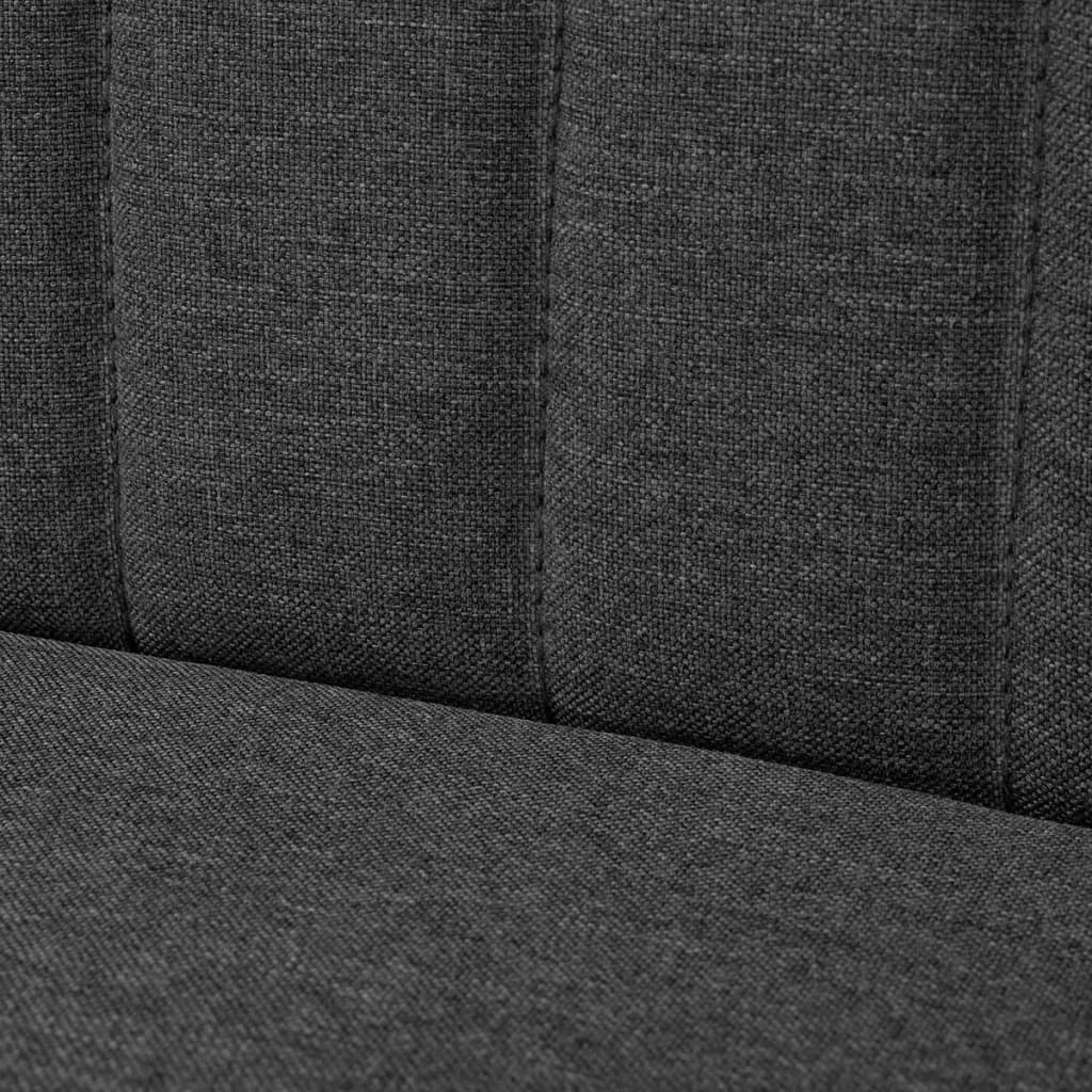 Canapea din material textil, 117 x 55,5 x 77 cm, gri închis