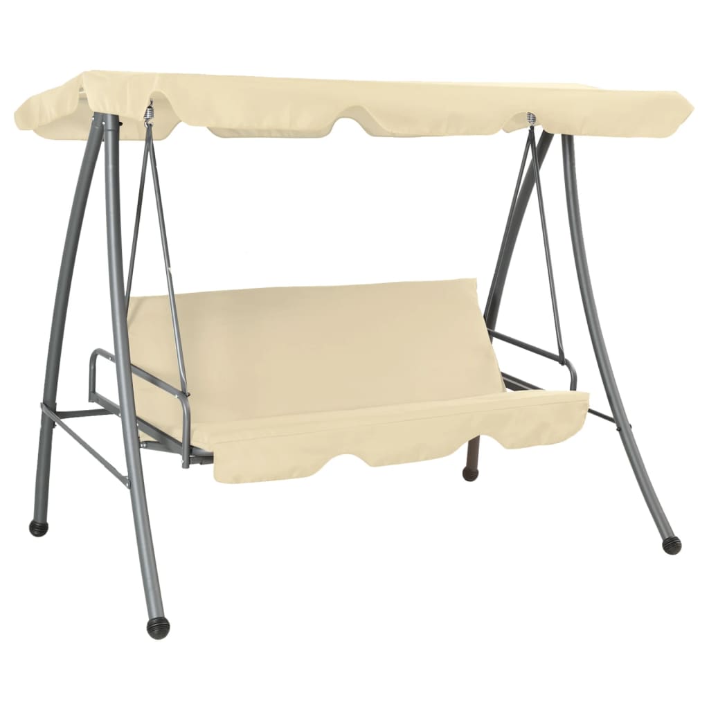 Outdoor swing with canopy, sand white