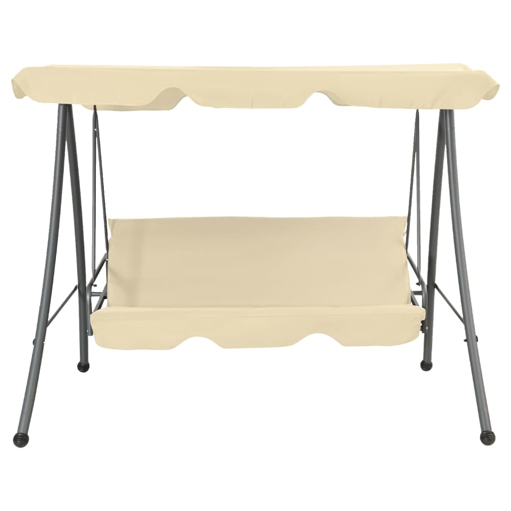 Outdoor swing with canopy, sand white