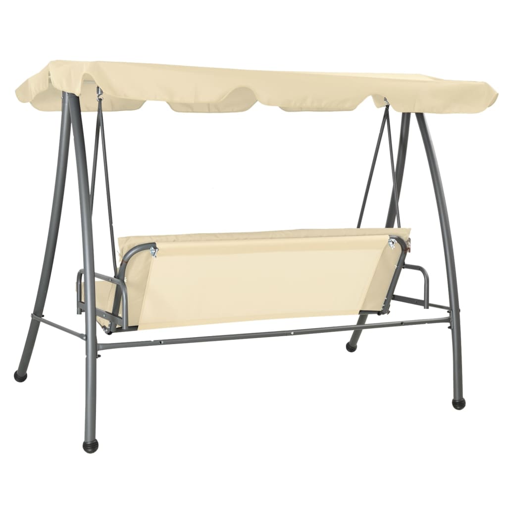 Outdoor swing with canopy, sand white